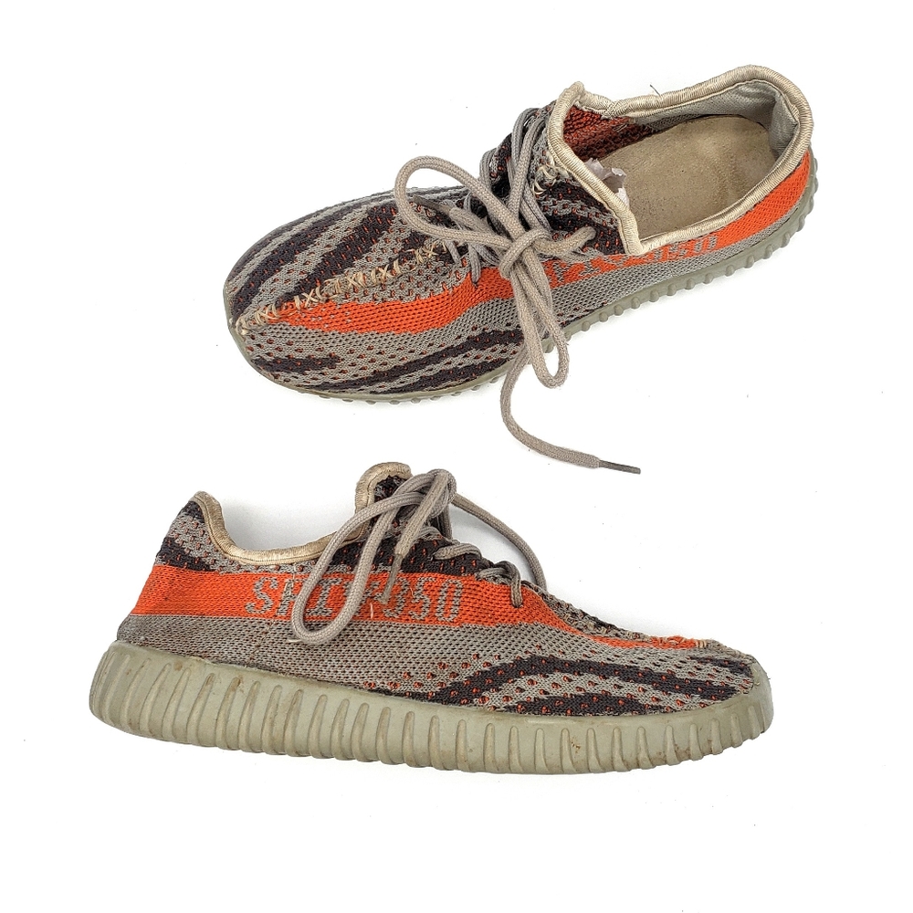 SPIV-350 Fabric Gray and Orange Sneakers Size 38